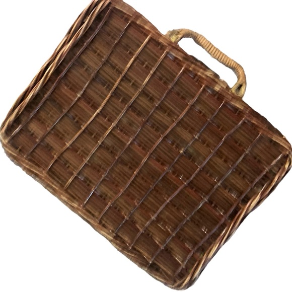 Picnic Basket Bag-Use as Bag or Picnic Basket-Great lining, cute! VTG style - Picture 3 of 8